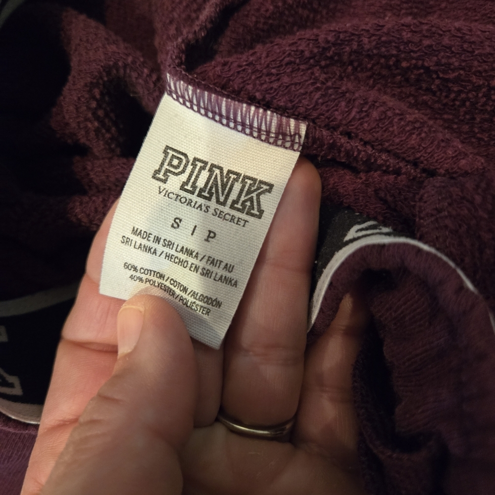 PINK Victoria's Secret Oversized Sweatpants - Burgandy, Pink - SZ Small - Picture 6 of 7